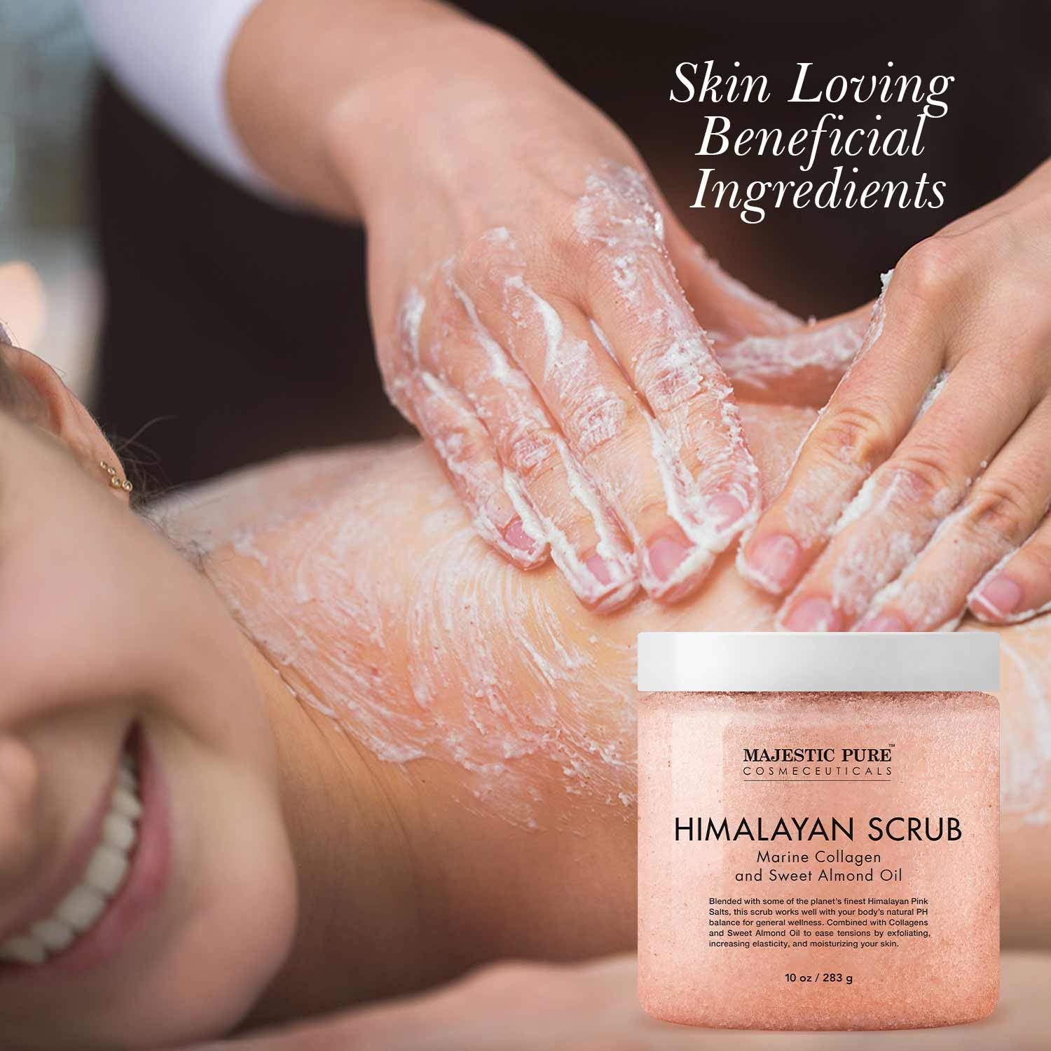 Pure Himalayan Salt Body Scrub with Collagen and Sweet Almond Oil